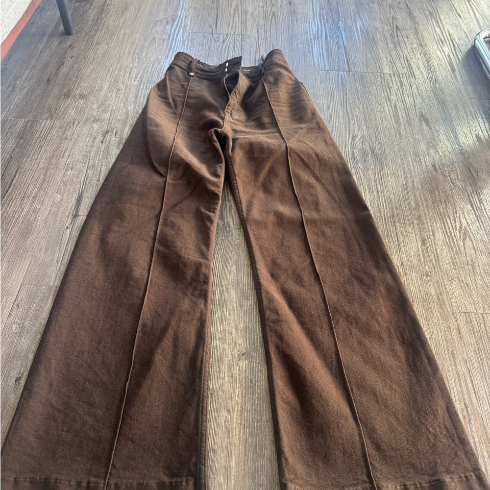 Zara Brown Wide-Leg Pants